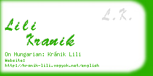 lili kranik business card